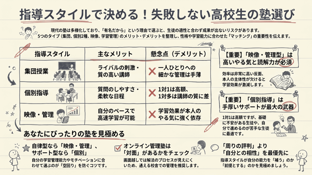 指導スタイルで決める！ 高校生の塾選び