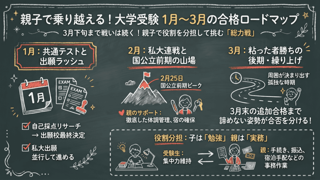 大学受験：1月〜3月の完全ガイド
