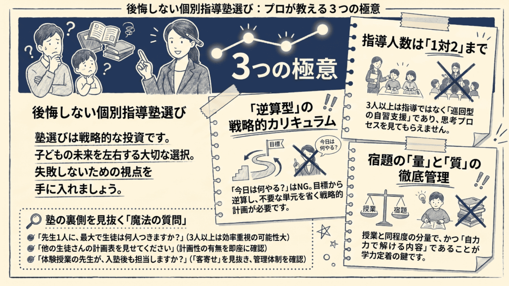 個別指導塾選びで後悔しない！「3つの極意」
