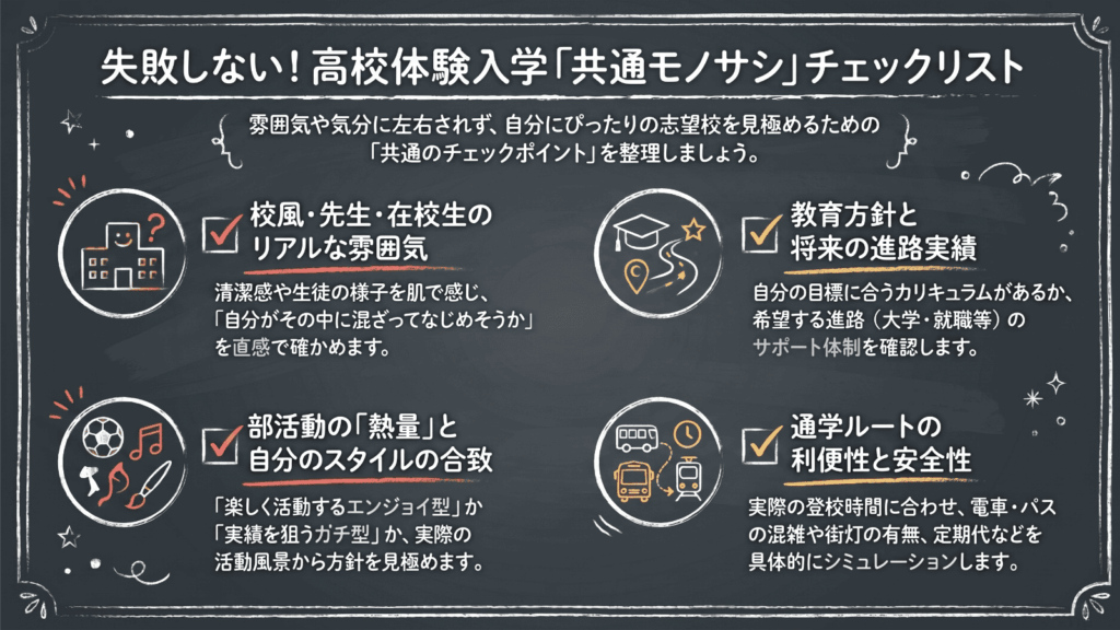 高校体験入学のチェックポイント