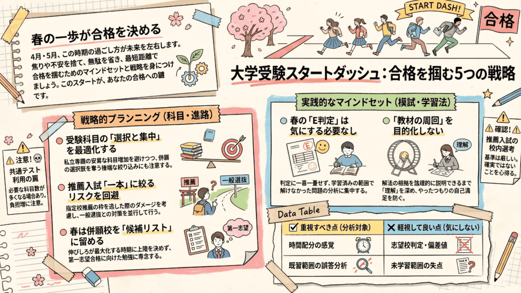 大学受験 : スタートダッシュを成功させる5つのポイント