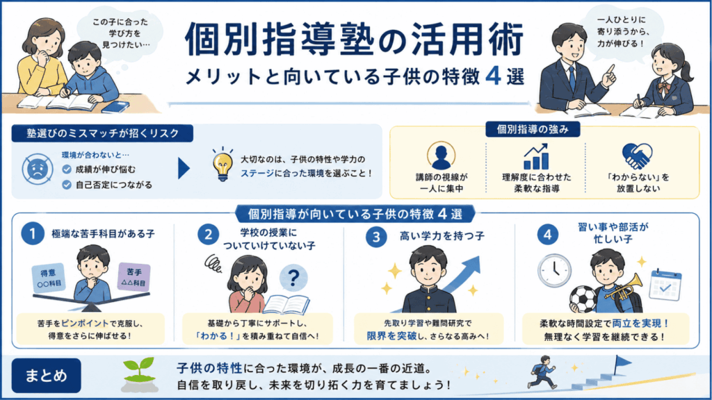 個別指導塾が向いている子どものタイプ4選