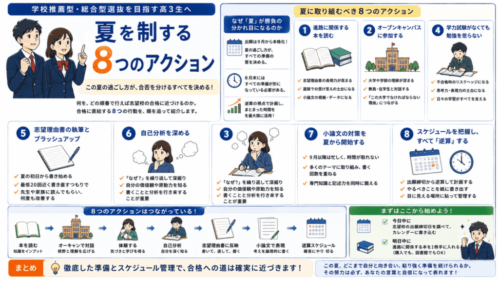 学校推薦型・総合型選抜 - 夏を制する8つのアクション
