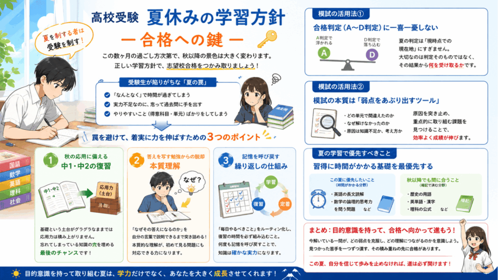 高校受験 夏休みの学習方針 - 合格への鍵