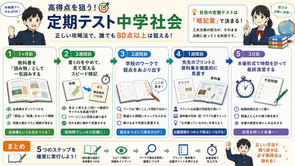 高得点を狙う！定期テスト 中学社会