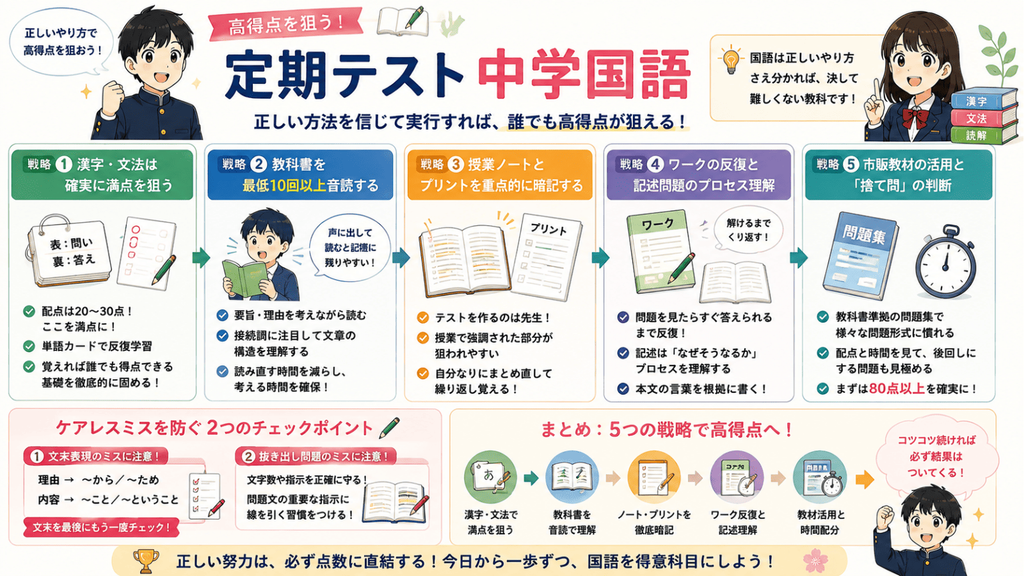 高得点を狙う!定期テスト 中学国語