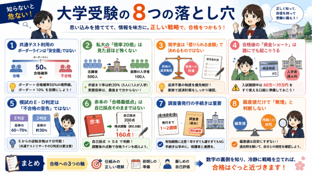 知らないと危ない！大学受験の8つの落とし穴