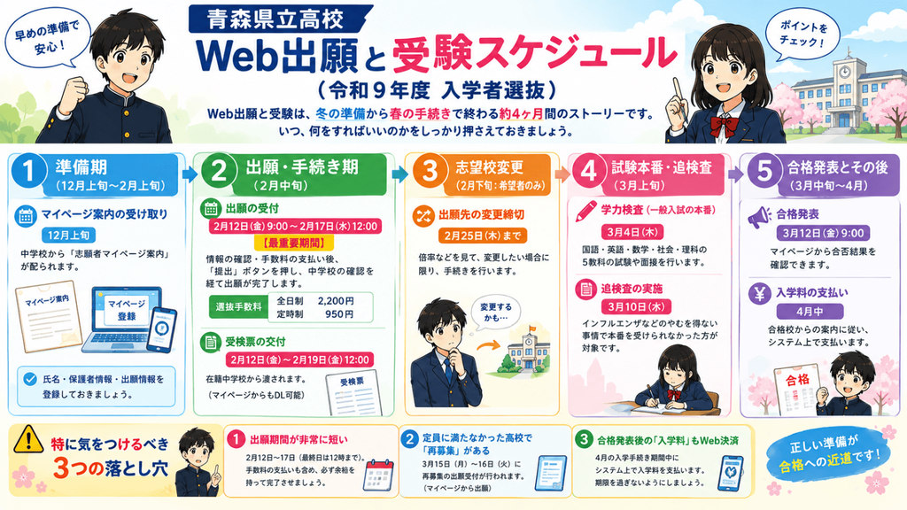 青森県立高校 Web出願と受験スケジュール