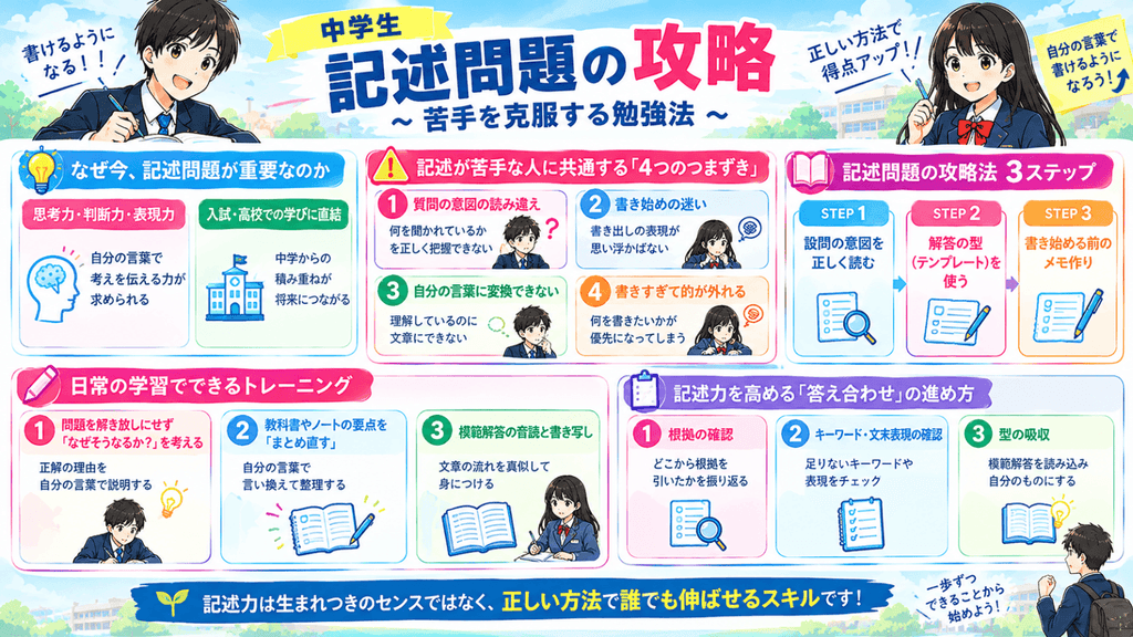 【中学生】記述問題の攻略 - 苦手を克服する勉強法