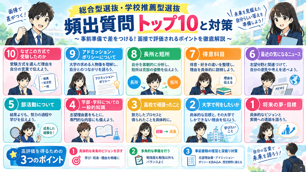 総合型選抜・学校推薦型選抜 - 頻出質問トップ10と対策