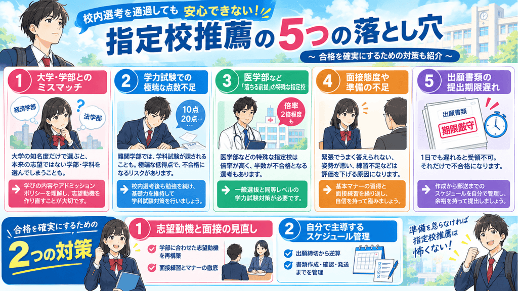 指定校推薦 - まさかの不合格を防ぐために